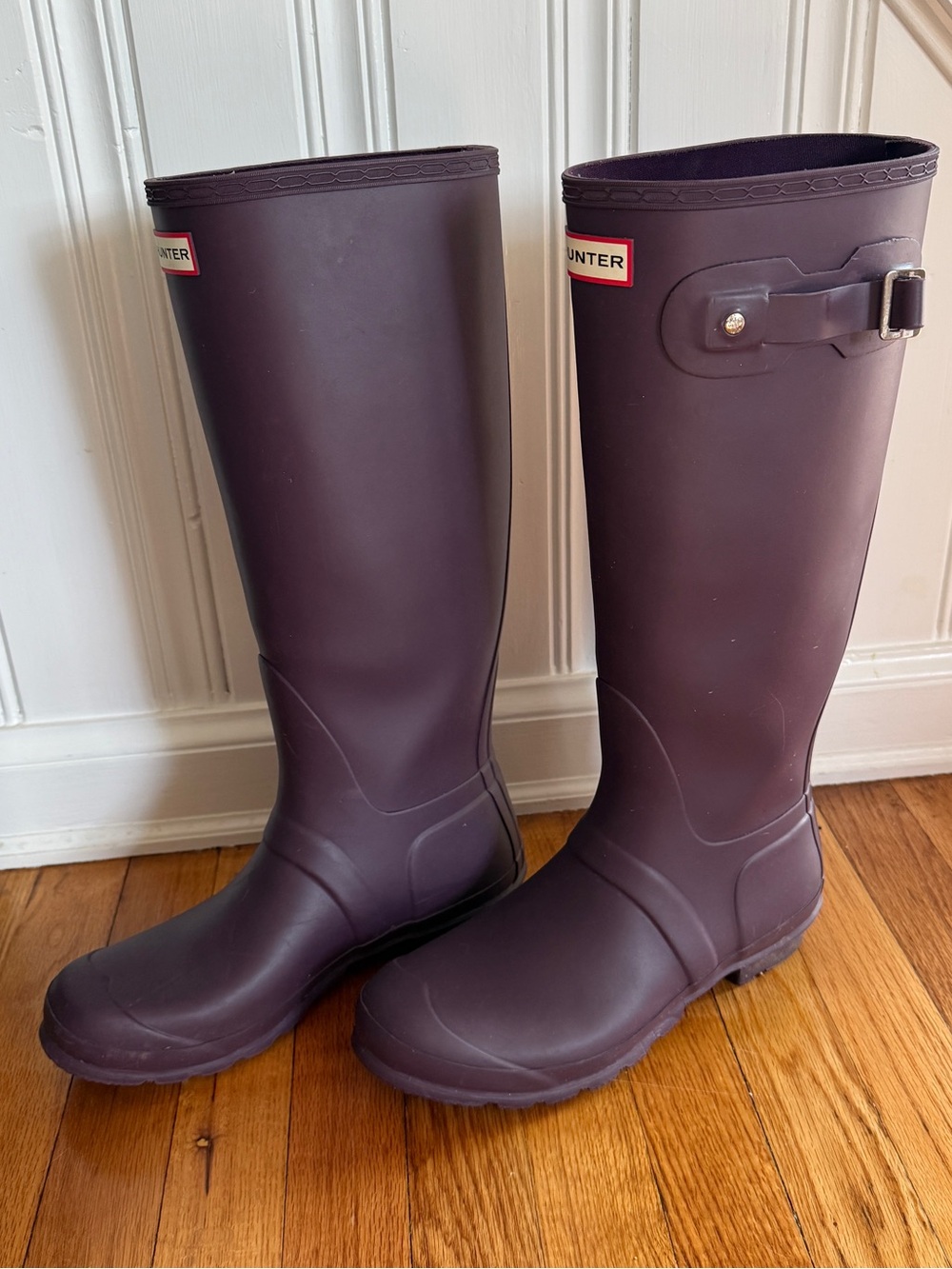 Hunter Matte Plum Knee-High Rain Boots - Picture 3 of 5